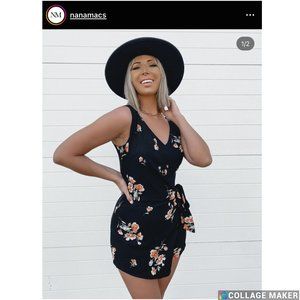 NanaMacs Phoebe Floral Faux Wrap Romper